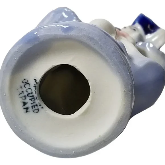 Vintage Blue & White Figurine Victorian Lady in Colonial Dress, Occupied Japan - Picture 11 of 12